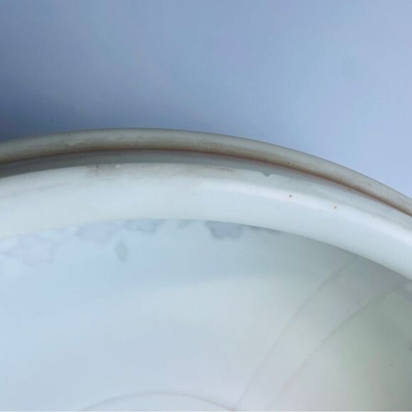 Antique 14" White Satin Glass Opaque Boudoir Ceiling Shade Dome - Picture 10 of 11